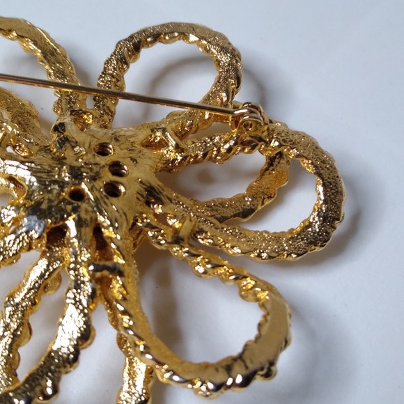 Vintage Large Metal Flower Brooch - Picture 13 of 15